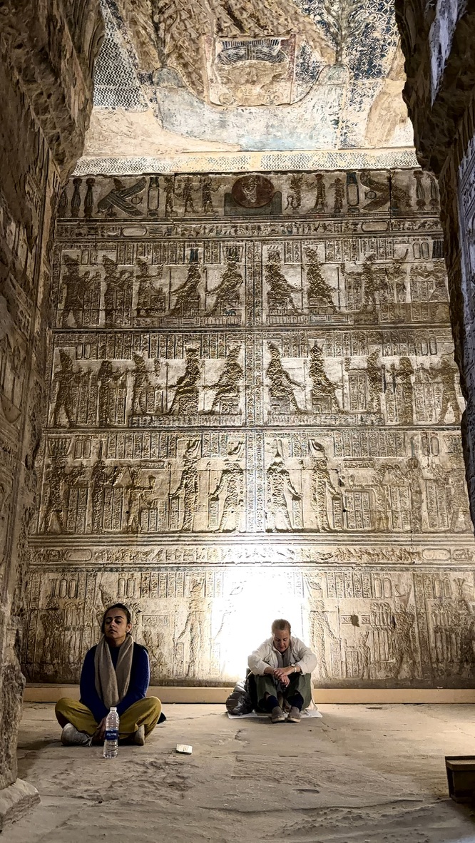Meditation inside an Egyptian temple